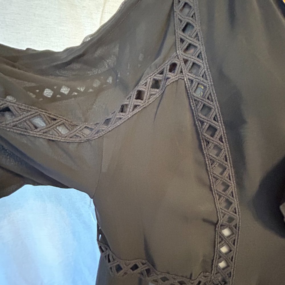2X Sheer Black 2-Layer Jacket/Cover-Up (Scarf Not Included) - Picture 6 of 15